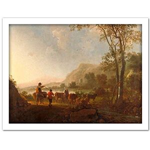 Artery8 Aelbert Cuyp Landscape With Herdsmen And Cattle Artwork Framed Wall Art Print 18X24 Inch Artery8 Aelbert Cuyp Landscape With Herdsmen And Cattle Artwork Framed Wall Art Print 18X24 Inch