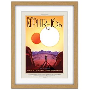 Wee Blue Coo Nasa Space Travel Advert Kepler-16B Artwork Framed Wall Art Print 18X24 Inch Wee Blue Coo Nasa Space Travel Advert Kepler-16B Artwork Framed Wall Art Print 18X24 Inch