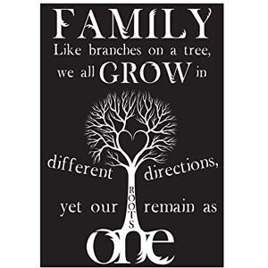 Wee Blue Coo Quote Family Roots B&W Heart Tree One Wall Art Print Wee Blue Coo Quote Family Roots B&W Heart Tree One Wall Art Print
