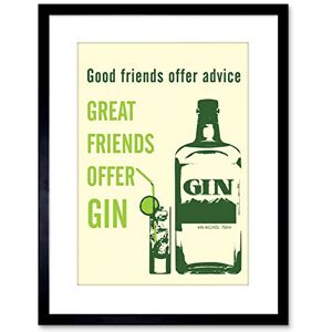 Wee Blue Coo Quote Alcohol Theme Gin Good Friends Framed Wall Art Print Wee Blue Coo Quote Alcohol Theme Gin Good Friends Framed Wall Art Print