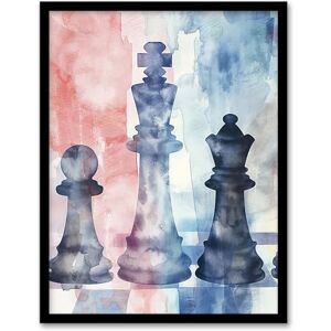 Artery8 Chess Piece Chessboard Abstract Light Watercolour Living Room Artwork Framed Wall Art Print A4 Artery8 Chess Piece Chessboard Abstract Light Watercolour Living Room Artwork Framed Wall Art Print A4