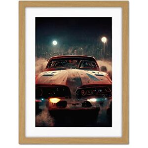 Doppelganger33 LTD Classic Sports Car Muscle Cinematic Night Atmospheric Race In Fog Artwork Framed Wall Art Print 18X24 Inch Doppelganger33 LTD Classic Sports Car Muscle Cinematic Night Atmospheric Race In Fog Artwork Framed Wall Art Print 18X24 Inch