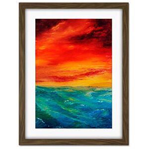 Wee Blue Coo Sky Seascape Sunset Waves Red Blue Artwork Framed Wall Art Print 18X24 Inch Wee Blue Coo Sky Seascape Sunset Waves Red Blue Artwork Framed Wall Art Print 18X24 Inch