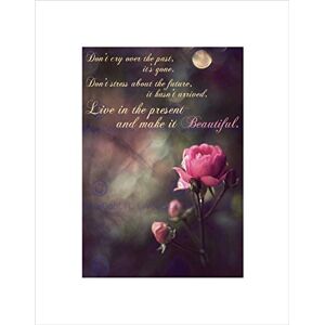 Wee Blue Coo Past Present Future Rose Flower Beautiful Quote Typography Art Wall Art Print Wee Blue Coo Past Present Future Rose Flower Beautiful Quote Typography Art Wall Art Print