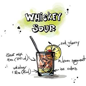Wee Blue Coo Art Painting Drawing Alcohol Cocktail Recipe Whiskey Sour Large Art Print Poster Wall Decor 18x24 inch Wee Blue Coo Art Painting Drawing Alcohol Cocktail Recipe Whiskey Sour Large Art Print Poster Wall Decor 18x24 inch