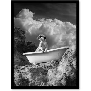 Artery8 Meerkat in Bathtub Surreal Bath Time Black White Bathroom Toilet Artwork Framed Wall Art Print A4 Artery8 Meerkat in Bathtub Surreal Bath Time Black White Bathroom Toilet Artwork Framed Wall Art Print A4