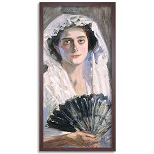 Fine Art Prints Fujishima Black Fan Painting Woman Veil Portrait Long Framed Art Print Wall Poster 25x12 inch Fine Art Prints Fujishima Black Fan Painting Woman Veil Portrait Long Framed Art Print Wall Poster 25x12 inch