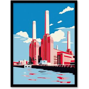 Artery8 Battersea Power Station Graphic Pink and Blue Art Print Framed Poster Wall Decor 12x16 inch Artery8 Battersea Power Station Graphic Pink and Blue Art Print Framed Poster Wall Decor 12x16 inch
