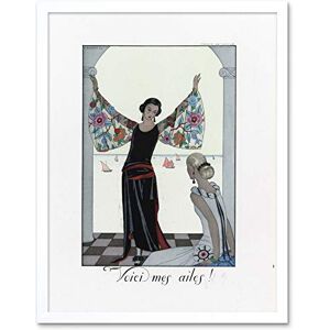 Artery8 Barbier Wings Dress French Fashion Woman 1923 Art Print Framed Poster Wall Decor 12x16 inch Artery8 Barbier Wings Dress French Fashion Woman 1923 Art Print Framed Poster Wall Decor 12x16 inch