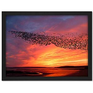 Artery8 Purple Orange Sunset Flock Birds Landscape Photo Artwork Framed Wall Art Print 18X24 Inch Artery8 Purple Orange Sunset Flock Birds Landscape Photo Artwork Framed Wall Art Print 18X24 Inch