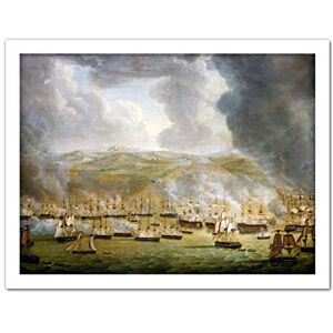 Artery8 Attack Anglo Dutch Ships Algiers 1816 Painting Artwork Framed Wall Art Print 18X24 Inch Artery8 Attack Anglo Dutch Ships Algiers 1816 Painting Artwork Framed Wall Art Print 18X24 Inch