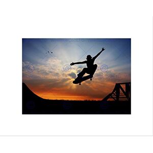 Wee Blue Coo Photo Composition Skateboarder Silhouette Sunset Wall Art Print Wee Blue Coo Photo Composition Skateboarder Silhouette Sunset Wall Art Print