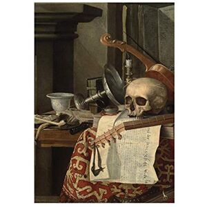 Wee Blue Coo Painting Bonnecroy Vanitas Still Life With Skull Wall Art Print Wee Blue Coo Painting Bonnecroy Vanitas Still Life With Skull Wall Art Print