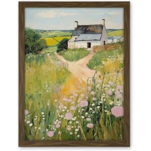 Artery8 Country Farmhouse Cottage Scene Traditional Landscape Oil Painting Meadows Countryside Summer Artwork Framed Wall Art Print 18X24 Inch Artery8 Country Farmhouse Cottage Scene Traditional Landscape Oil Painting Meadows Countryside Summer Artwork Framed Wall Art Print 18X24 Inch