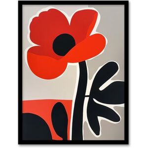 Artery8 Single Poppy Flower Boho Graphic Design Living Room Artwork Framed Wall Art Print A4 Artery8 Single Poppy Flower Boho Graphic Design Living Room Artwork Framed Wall Art Print A4