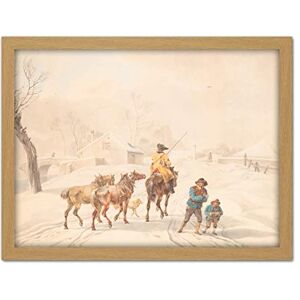 Artery8 Von Kobell Postilion Horse Winter Landscape Painting Artwork Framed Wall Art Print 18X24 Inch Artery8 Von Kobell Postilion Horse Winter Landscape Painting Artwork Framed Wall Art Print 18X24 Inch