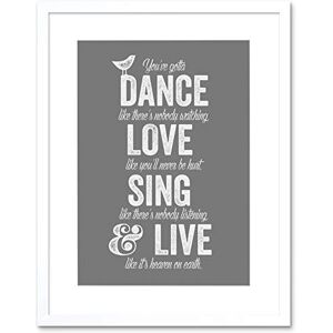 Wee Blue Coo Quote Dance Like No One Is Watching Love Framed Wall Art Print Wee Blue Coo Quote Dance Like No One Is Watching Love Framed Wall Art Print