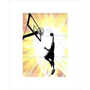 Wee Blue Coo PAINTING SPORT BASKETBALL JUMP SLAM DUNK HOOP BLACK FRAMED ART PRINT B12X8416 Wee Blue Coo PAINTING SPORT BASKETBALL JUMP SLAM DUNK HOOP BLACK FRAMED ART PRINT B12X8416