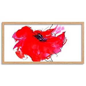 Wee Blue Coo Poppy Flower Head Stylish Long Panel Framed Wall Art Print Wee Blue Coo Poppy Flower Head Stylish Long Panel Framed Wall Art Print