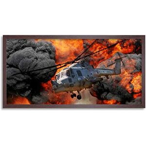 Fine Art Prints Jenkins Military UK Lynx Mk8 Helicopter Fire Smoke Photo Framed Wall Art Print Long 25X12 Inch Fine Art Prints Jenkins Military UK Lynx Mk8 Helicopter Fire Smoke Photo Framed Wall Art Print Long 25X12 Inch