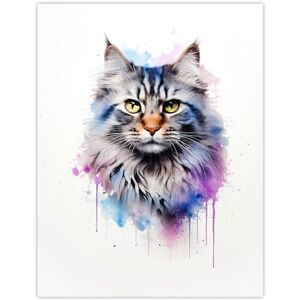 Artery8 Siberian Cat Lovers Gift Watercolour Pet Portrait Painting Artwork Large Wall Art Poster Print Thick Paper 18X24 Inch Artery8 Siberian Cat Lovers Gift Watercolour Pet Portrait Painting Artwork Large Wall Art Poster Print Thick Paper 18X24 Inch