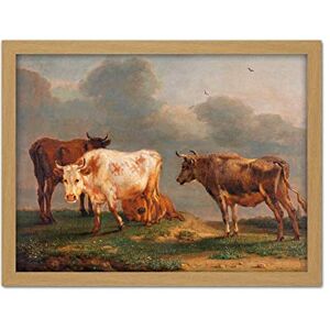 Artery8 Paul Gabriel Four Cows In A Meadow Painting Artwork Framed Wall Art Print 18X24 Inch Artery8 Paul Gabriel Four Cows In A Meadow Painting Artwork Framed Wall Art Print 18X24 Inch