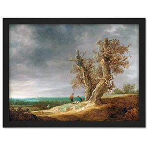 Artery8 Van Goyen Landscape With Two Oaks Painting Artwork Framed Wall Art Print 18X24 Inch Artery8 Van Goyen Landscape With Two Oaks Painting Artwork Framed Wall Art Print 18X24 Inch
