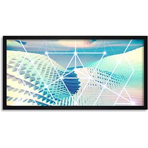 Wee Blue Coo Abstract 3D Cubes Landscape Long Panel Framed Wall Art Print Wee Blue Coo Abstract 3D Cubes Landscape Long Panel Framed Wall Art Print