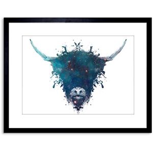 Wee Blue Coo Ink Splat Highland Cow Picture Framed Wall Art Print Wee Blue Coo Ink Splat Highland Cow Picture Framed Wall Art Print