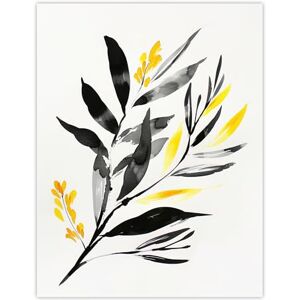 Artery8 Abstract Plant Lover Frond Black Yellow Botanical Living Room Large Wall Art Poster Print Thick Paper 18X24 Inch Artery8 Abstract Plant Lover Frond Black Yellow Botanical Living Room Large Wall Art Poster Print Thick Paper 18X24 Inch
