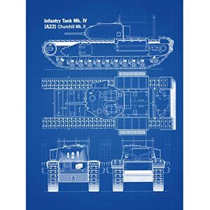 Artery8 Churchill British Heavy Tank Mark II Blueprint Plan Art Print Canvas Premium Wall Decor Poster Mural Artery8 Churchill British Heavy Tank Mark II Blueprint Plan Art Print Canvas Premium Wall Decor Poster Mural