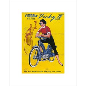 Wee Blue Coo Advert Cycle Moped Vicky Germany Transport Wall Art Print Wee Blue Coo Advert Cycle Moped Vicky Germany Transport Wall Art Print