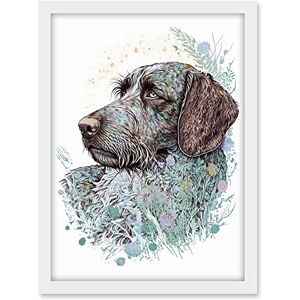 Artery8 German Wirehead Pointer Dog Nature Spirit Animal Modern Multicoloured Illustration Artwork Framed A3 Wall Art Print Artery8 German Wirehead Pointer Dog Nature Spirit Animal Modern Multicoloured Illustration Artwork Framed A3 Wall Art Print