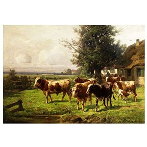 Wee Blue Coo Painting Landscape Rural Chelius Dachau Cow Herd Wall Art Print Wee Blue Coo Painting Landscape Rural Chelius Dachau Cow Herd Wall Art Print