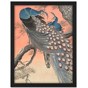 Artery8 Ohara Koson Two Peacocks On Tree Branch Painting Artwork Framed Wall Art Print 18X24 Inch Artery8 Ohara Koson Two Peacocks On Tree Branch Painting Artwork Framed Wall Art Print 18X24 Inch