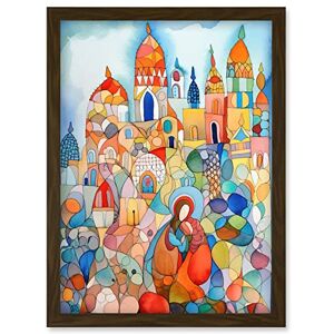 Artery8 Abstract Moroccan Cityscape Framed Wall Art A4 Artery8 Abstract Moroccan Cityscape Framed Wall Art A4