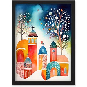 Artery8 - Winter Churchyard Snowfall - Black - Wall Art Print Artery8 - Winter Churchyard Snowfall - Black - Wall Art Print