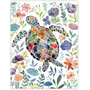 Artery8 Abstract Sea Turtle Colourful Floral Watercolour Bathroom Toilet Extra Large XL Wall Art Poster Print Artery8 Abstract Sea Turtle Colourful Floral Watercolour Bathroom Toilet Extra Large XL Wall Art Poster Print