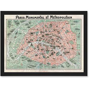 Wee Blue Coo Robelin Paris Metropolitan Monument Map France Artwork Framed Wall Art Print A4 Wee Blue Coo Robelin Paris Metropolitan Monument Map France Artwork Framed Wall Art Print A4