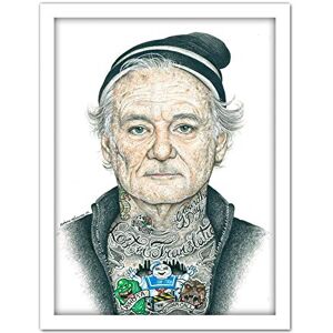 Wee Blue Coo Bill Murray Tattoo Inked Ikons Wayne Maguire Artwork Framed Wall Art Print 18X24 Inch Wee Blue Coo Bill Murray Tattoo Inked Ikons Wayne Maguire Artwork Framed Wall Art Print 18X24 Inch