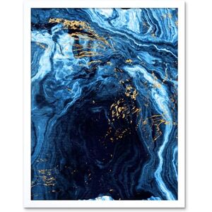 Wee Blue Coo Abstract Dark Blue Gold Flow Art Print Framed Poster Wall Decor 12X16 Inch Wee Blue Coo Abstract Dark Blue Gold Flow Art Print Framed Poster Wall Decor 12X16 Inch