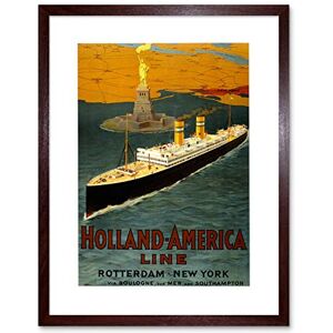 Wee Blue Coo Travel Holland America Line Ship Ocean New York Picture Framed Wall Art Print Wee Blue Coo Travel Holland America Line Ship Ocean New York Picture Framed Wall Art Print