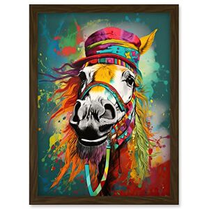 Artery8 - Hippie Horse - A4 - Brown - Wall Art Print Artery8 - Hippie Horse - A4 - Brown - Wall Art Print