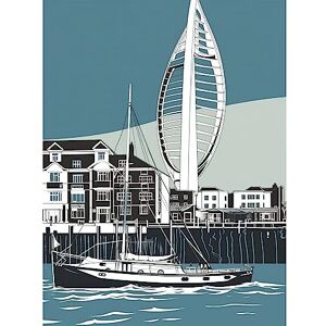 Artery8 Portsmouth Historic Dockyard with Spinnaker Tower Unframed Wall Art Print Poster Home Decor Premium Artery8 Portsmouth Historic Dockyard with Spinnaker Tower Unframed Wall Art Print Poster Home Decor Premium