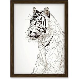 Artery8 White Tiger Line Drawing Polygon Stripes Pattern Artwork Framed Wall Art Print A4 Artery8 White Tiger Line Drawing Polygon Stripes Pattern Artwork Framed Wall Art Print A4