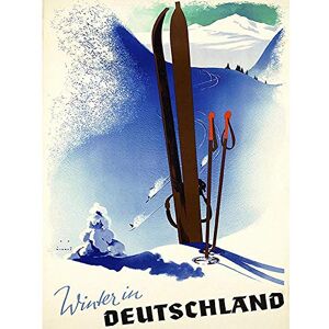 Wee Blue Coo Vintage Travel Winter Deutschland Germany Sport Ski Art Print Poster Wall Decor 12X16 Inch Wee Blue Coo Vintage Travel Winter Deutschland Germany Sport Ski Art Print Poster Wall Decor 12X16 Inch