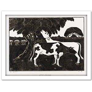 Artery8 Bernard Essers Two Cows Tree Bw Animal Landscape Artwork Framed Wall Art Print 18X24 Inch Artery8 Bernard Essers Two Cows Tree Bw Animal Landscape Artwork Framed Wall Art Print 18X24 Inch