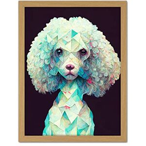 Doppelganger33 LTD The Polygon Poodle Abstract Teal Dog Painting Artwork Framed Wall Art Print 18X24 inch Doppelganger33 LTD The Polygon Poodle Abstract Teal Dog Painting Artwork Framed Wall Art Print 18X24 inch