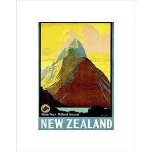 Wee Blue Coo TRAVEL NEW ZEALAND MILFORD SOUND MITRE PEAK MOUNTAIN FRAMED ART PRINT B12X12364 Wee Blue Coo TRAVEL NEW ZEALAND MILFORD SOUND MITRE PEAK MOUNTAIN FRAMED ART PRINT B12X12364