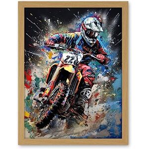 Artery8 Motocross Race Action Shot Extreme Sport Painting Artwork Framed Wall Art Print 18X24 Inch Artery8 Motocross Race Action Shot Extreme Sport Painting Artwork Framed Wall Art Print 18X24 Inch